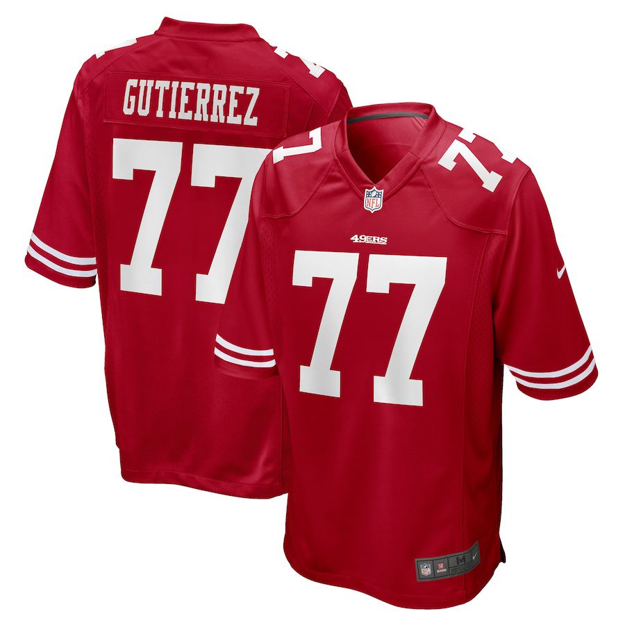 Men San Francisco 49ers 77 Alfredo Gutierrez Nike Scarlet Game NFL Jersey